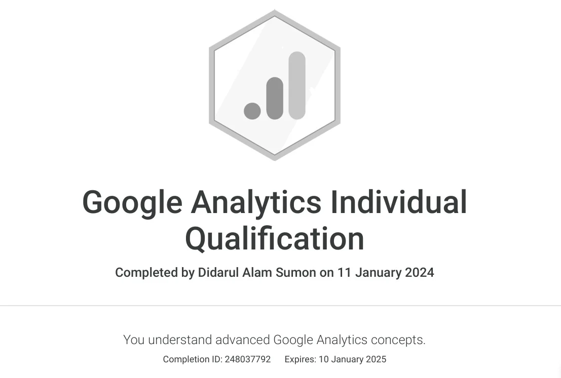 Google Analytics Individual Qualification